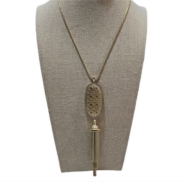 Kendra Scott Benning Gold Plated Tassel‎ Necklace - Picture 5 of 7